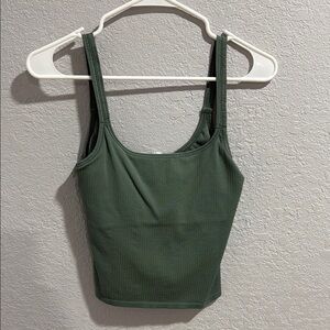 Lululemon Athletica Green Fitted Crop Tank Top